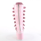 Holograma 9 cm DAMNED-318 plataforma botas hasta la rodilla mujer con hebilla rosa