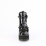 Lacado 12 cm ASSAULT-72 botines mujer con suela de tachuelas y plataforma en negro