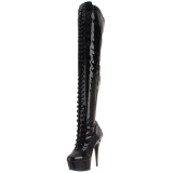 Lacado 15,5 cm DELIGHT-3023 Botas Altas Plataforma