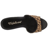 Leopardo 13 cm Fabulicious POISE-501FUR pantuflas tacn alto de tacn alto