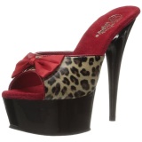 Leopardo 15 cm Pleaser DELIGHT-601-6 Plataforma Mules