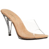 Marron Transparente 11 cm CARESS-401 Plateau Mules Tacn Alto Mujer