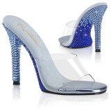 Mules Azules 11,5 cm GALA-01DMM mules con tacn alto strass