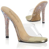 Mules Oro 11,5 cm GALA-01DMM mules con tacn alto strass