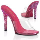 Mules Pink 11,5 cm GALA-01DMM mules con tacn alto strass