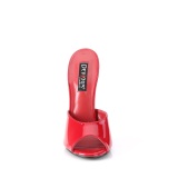 Mules rojo 15 cm DOMINA-101 mules con tacn alto fetiche