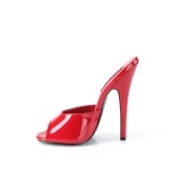 Mules rojo 15 cm DOMINA-101 mules con tacn alto fetiche