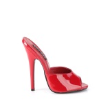 Mules rojo 15 cm DOMINA-101 mules con tacn alto fetiche