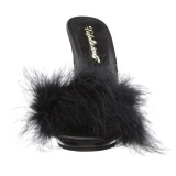 Negro 13 cm POISE-501F Tacn plumas de marabu Mules Calzado