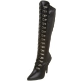 Negro 13 cm SEDUCE-2024 Botas de Cordones Mujer