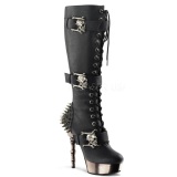 Negro 14 cm MUERTO-2028 Cromo Plataforma Botas Media