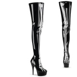 Negro 15 cm DELIGHT-3000BONE Botas Altas Plataforma