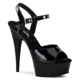 Negro 15 cm DELIGHT-609 tacn alto pleaser con plataforma