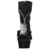 Negro 15 cm DELIGHT-690 botines con suela plataforma de mujer