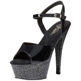 Negro 15 cm KISS-209MG Brillo Plataforma Tacones de Aguja