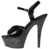 Negro 15 cm KISS-209MG Brillo Plataforma Tacones de Aguja