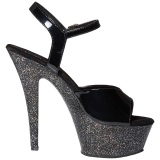 Negro 15 cm KISS-209MG Brillo Plataforma Tacones de Aguja