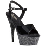 Negro 15 cm KISS-209MG Brillo Plataforma Tacones de Aguja