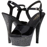 Negro 15 cm KISS-209MG Brillo Plataforma Tacones de Aguja