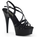 Negro 15 cm Pleaser DELIGHT-613 Sandalias de tacn