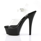 Negro 15 cm Pleaser KISS-208 Zapatos Tacn Aguja Plataforma