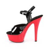 Negro 15 cm Pleaser KISS-209 Rojo Plataforma Tacn Alto