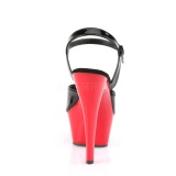 Negro 15 cm Pleaser KISS-209 Rojo Plataforma Tacn Alto