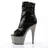 Negro 18 cm ADORE-1008SQ botines con lentejuelas de mujer