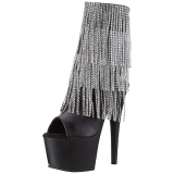 Negro 18 cm ADORE-1024RSF botines con flecos de mujer tacn altos