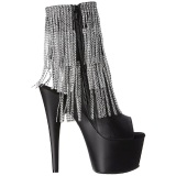 Negro 18 cm ADORE-1024RSF botines con flecos de mujer tacn altos