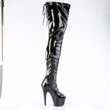 Negro 18 cm ADORE-4011 Vinilo plataforma botas altas crotch alto