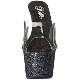 Negro 18 cm ADORE-701LG brillo plataforma pantuflas tacn alto tacn mujer