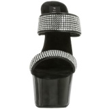 Negro 18 cm ADORE-702-2 Mules Tacn Alto Piedras Strass