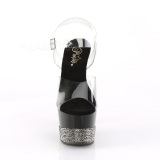 Negro 18 cm ADORE-708-3 Zapatos plataforma con tacones glitter