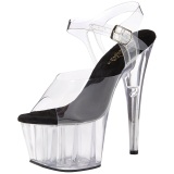 Negro 18 cm ADORE-708 Acrilico Plataforma Tacones de Aguja