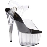 Negro 18 cm ADORE-708 Acrilico Plataforma Tacones de Aguja