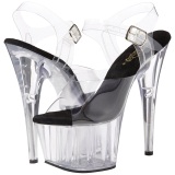 Negro 18 cm ADORE-708 Acrilico Plataforma Tacones de Aguja