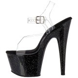 Negro 18 cm ADORE-708MG brillo plataforma sandalias de tacn alto