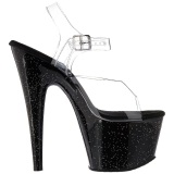 Negro 18 cm ADORE-708MG brillo plataforma sandalias de tacn alto