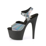 Negro 18 cm ADORE-708N-DT Holograma plataforma sandalias de tacn alto