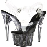 Negro 18 cm ADORE-708SRS Sandalias Mujer Plataforma Strass