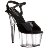 Negro 18 cm ADORE-709 Acrilico Plataforma Tacones de Aguja