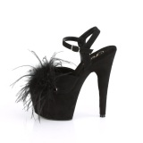 Negro 18 cm ADORE-709F sandalias de tacn con plumas pole dance