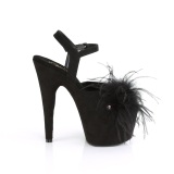 Negro 18 cm ADORE-709F sandalias de tacn con plumas pole dance