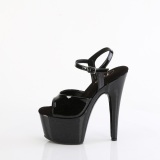 Negro 18 cm ADORE-709GP brillo zapatos tacn alto con plataforma