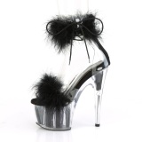 Negro 18 cm ADORE-724F sandalias de tacn con plumas pole dance