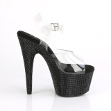 Negro 18 cm BEJEWELED-708DM plataforma zapatos de tacn con piedras