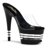 Negro 18 cm Pleaser ADORE-701LN Mules Tacn Alto