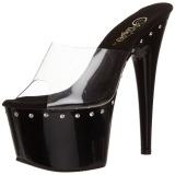 Negro 18 cm Pleaser ADORE-701LS Plataforma Mules