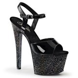 Negro 18 cm SKY-309MG Brillo Plataforma Tacones de Aguja